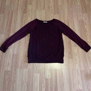 Le Lis Deep Maroon Long Sleeve Top